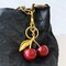 Wrapables Glittery Shimmer Cherry Bag Charm Keychain, Purse and Handbag Accessory